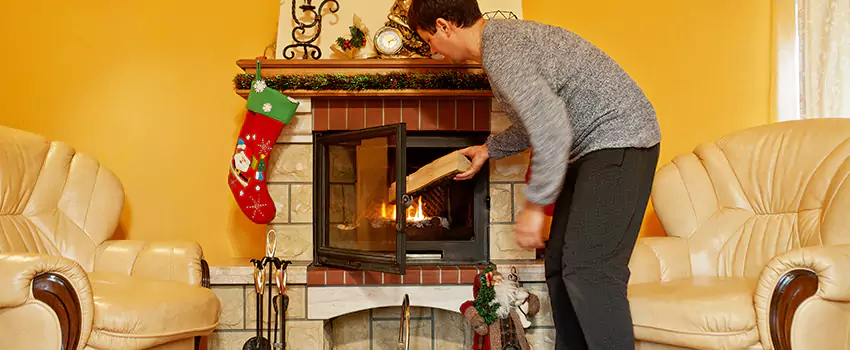 Rusted Metal Fireplace Restoration in East Northport, New York